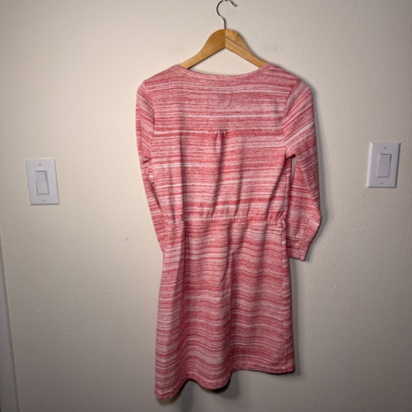 Anthropologie Saturday Sunday Poppy Space Dye Dress Red SM Henley Casual - Picture 5 of 5